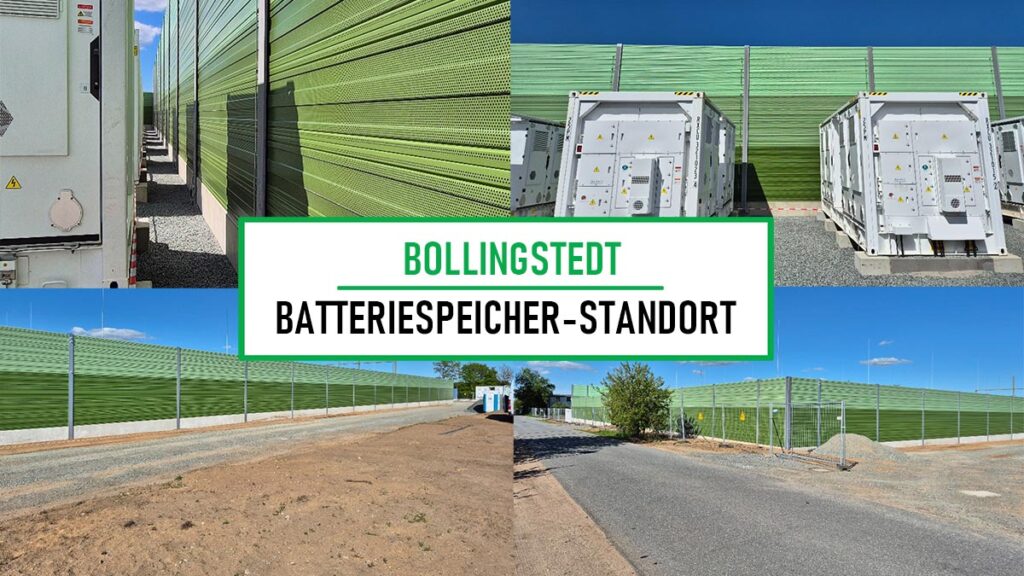 Errichtung einer Lärmschutzwand für einen Batteriespeicherstandort in Bollingstedt
